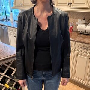 Nine West Black Leather Women's Jacket